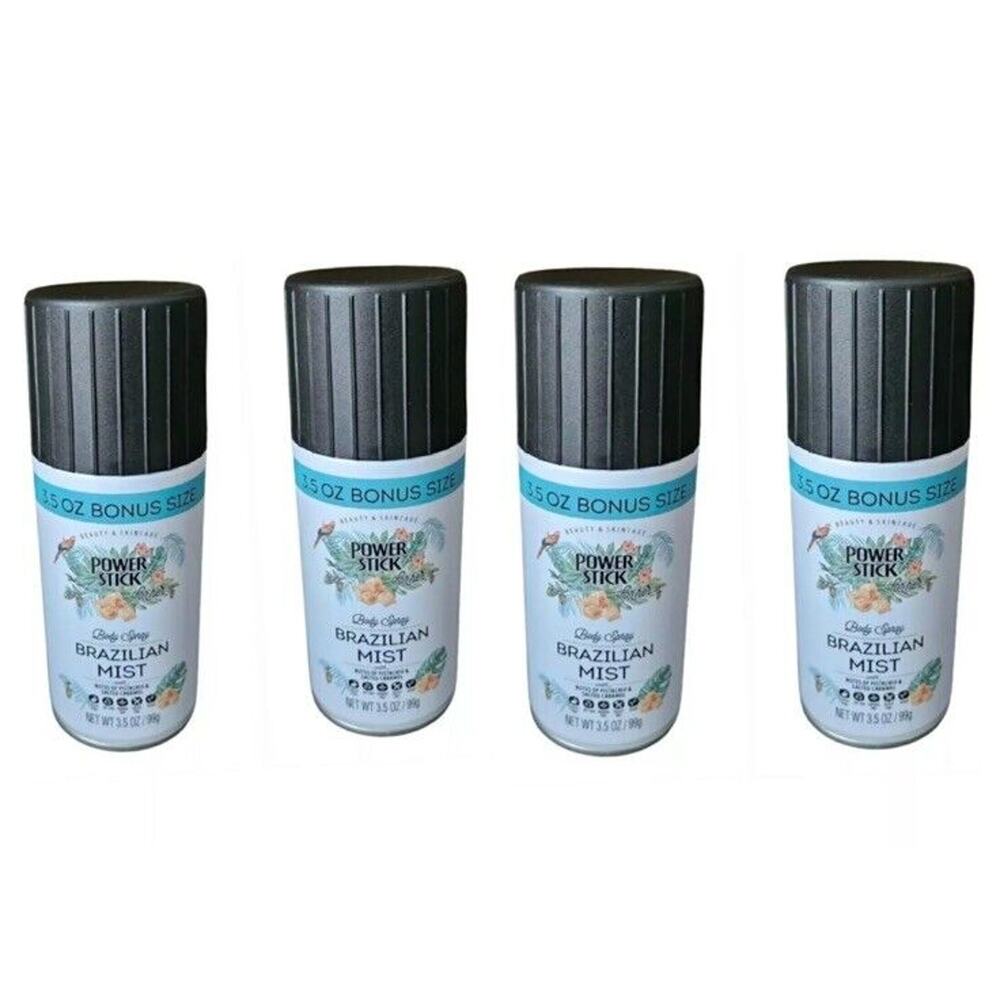 4 PACK Of Power Stick For Her Body‎ Spray Brazilian Mist 3.5 oz